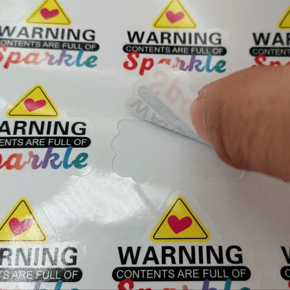 120 Stickers Warning Contents Full Of Sparkle PRICE IS FIRM - Picture 4 of 4